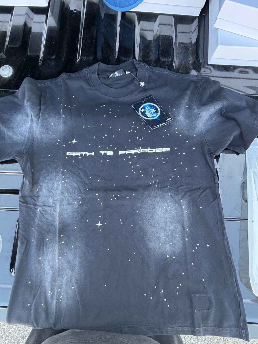 Black 'Path to Paradise' Short Sleeve Tee